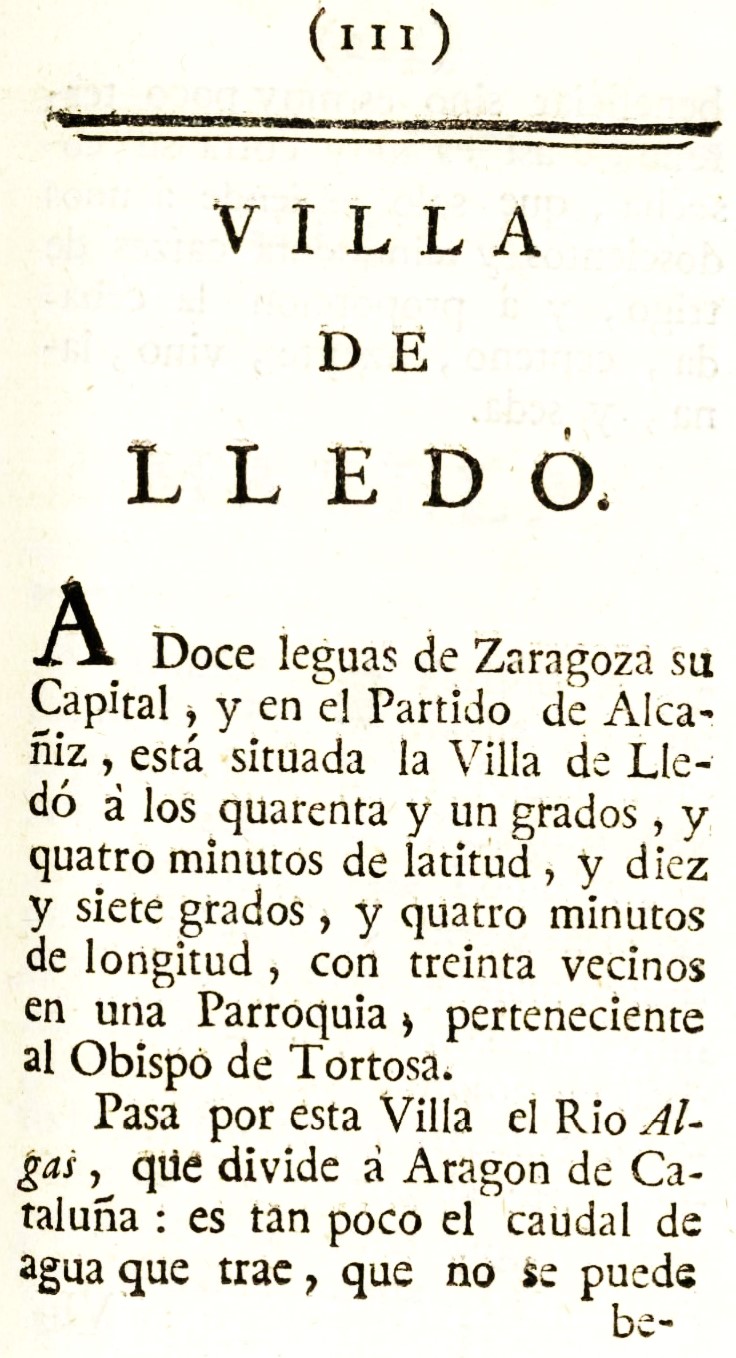 1779 Atlante Español, tomo 3, Aragón 111 1779. Atlante Español, tomo 3, Aragón. 111