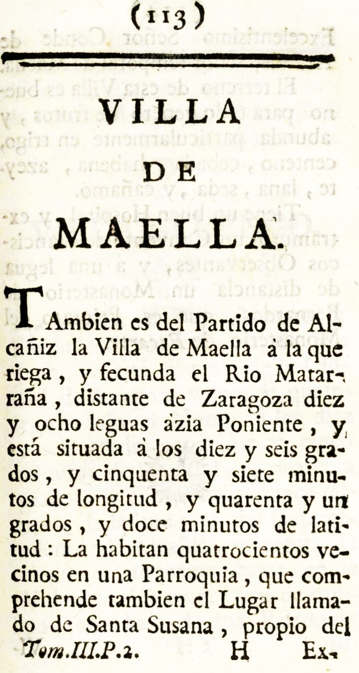 1779 Atlante Español, tomo 3, Aragón 113 1779. Atlante Español, tomo 3, Aragón. 113