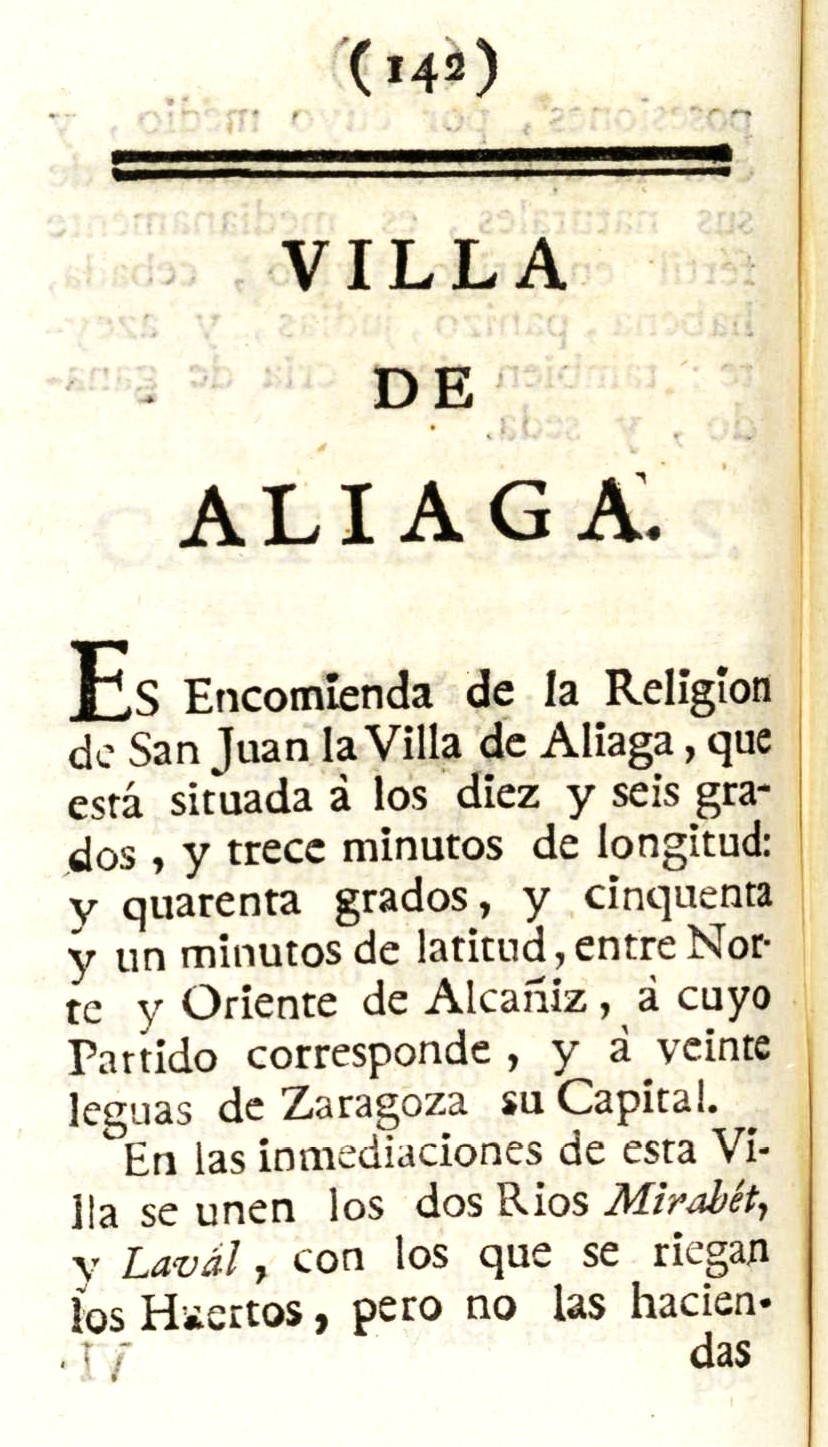 1779. Atlante Español, tomo 3, Aragón. 142