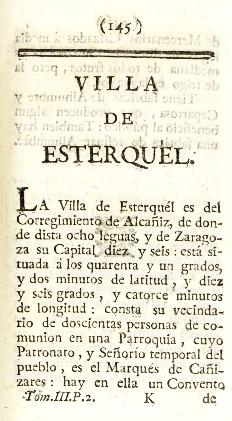 1779 Atlante Español, tomo 3, Aragón 145 1779. Atlante Español, tomo 3, Aragón. 145