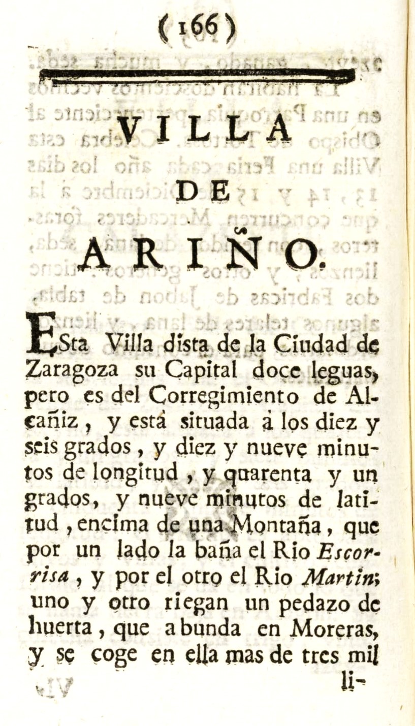 1779. Atlante Español, tomo 3, Aragón. 166