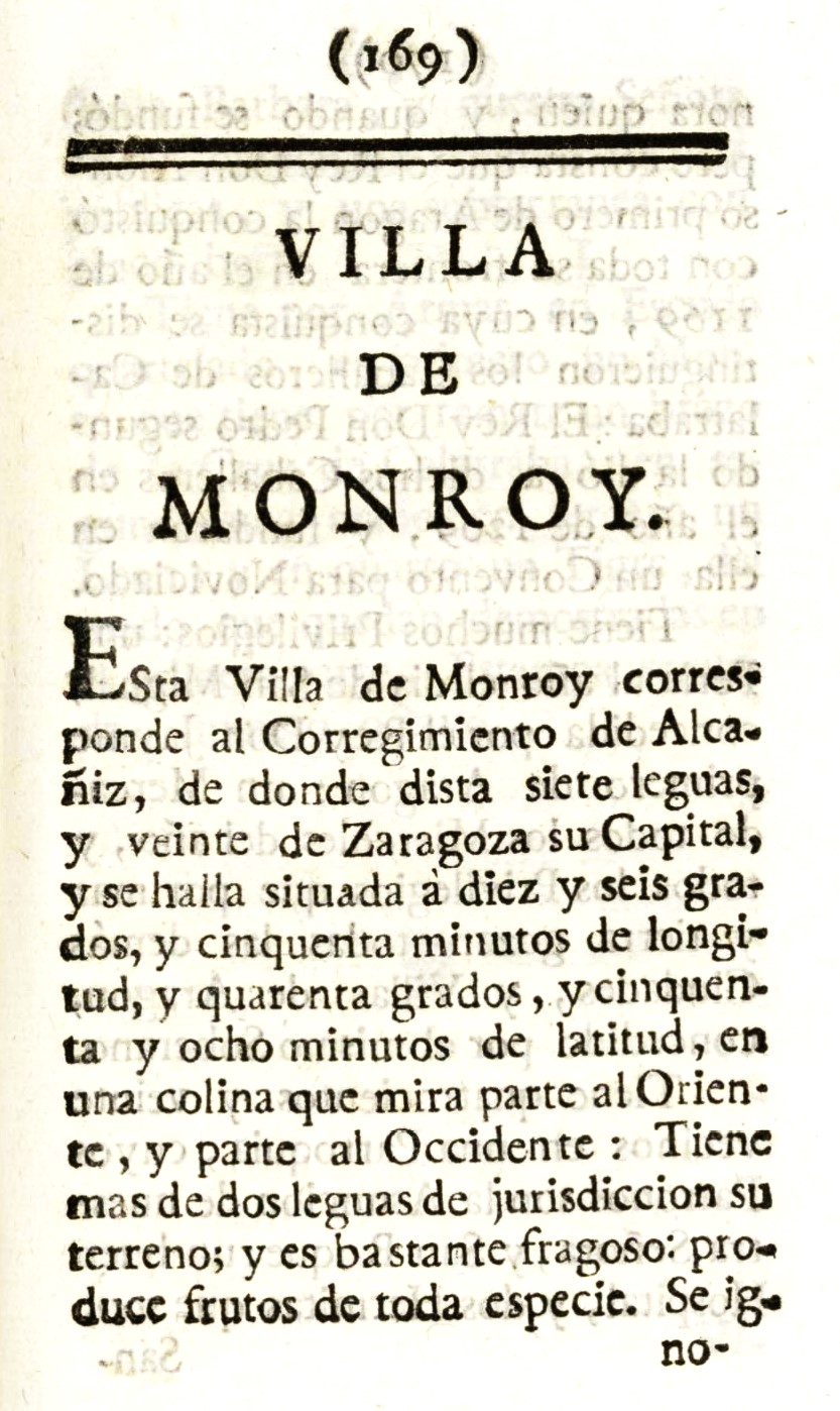 1779 Atlante Español, tomo 3, Aragón 169 1779. Atlante Español, tomo 3, Aragón. 169