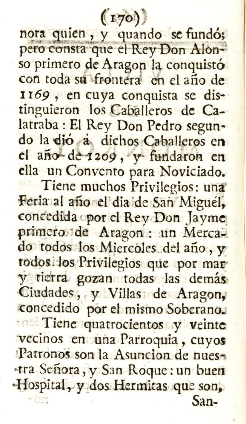 1779 Atlante Español, tomo 3, Aragón 170 1779. Atlante Español, tomo 3, Aragón. 170
