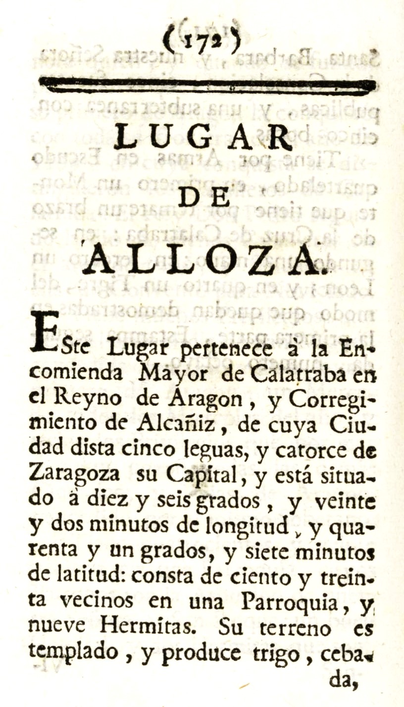 1779 Atlante Español, tomo 3, Aragón 172 1779. Atlante Español, tomo 3, Aragón. 172