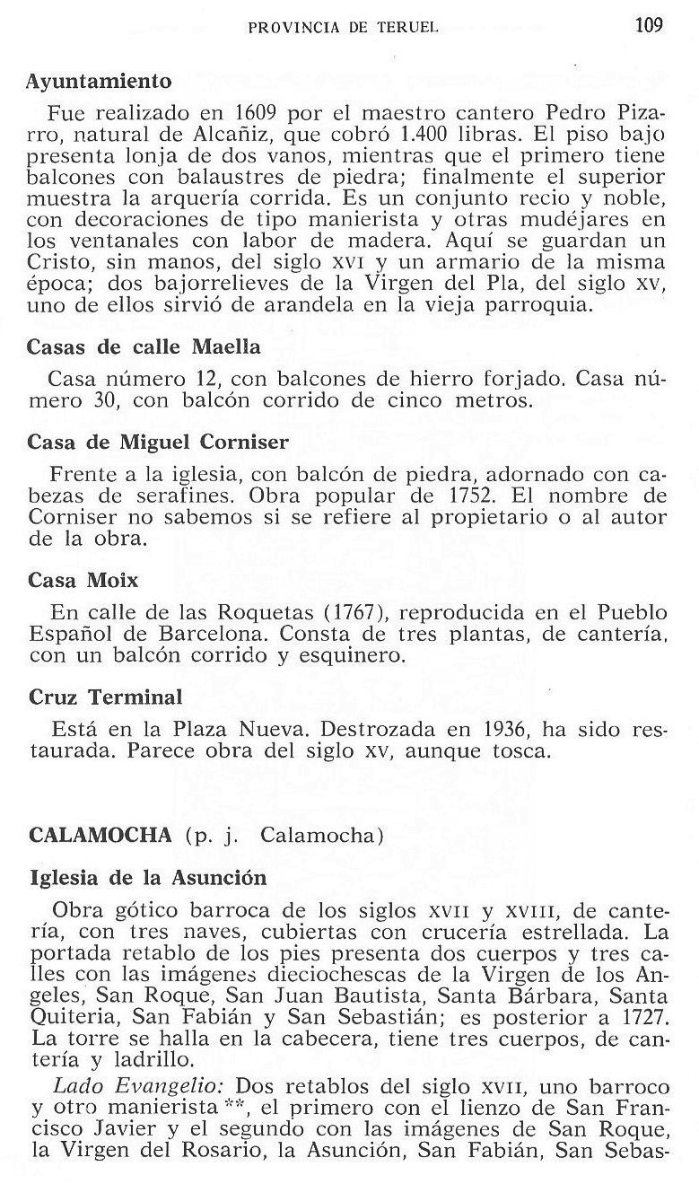 Página 109. Inventario Artístico de Teruel y su Provincia 1974