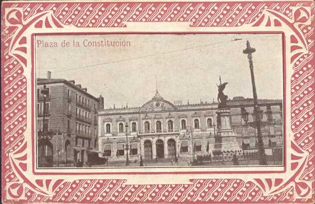 Plaza de la Constitución (actual plaza de España) de Zaragoza durante la Expo de 1908