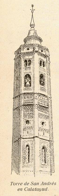 San Andres de Calatayud (Zaragoza). Ilustración antigua. Imágenes Antiguas.