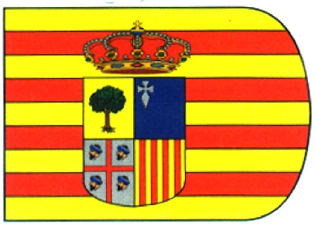 Bandera de Aragón con escudo