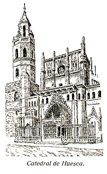 Catedral de Huesca aspecte a principis de segle XX.
