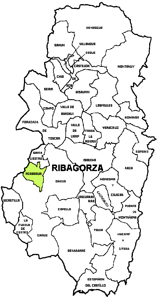 Municipi Perarrua dintre de la comarca de Ribagorza