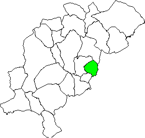 Mapa de Fuentes de Rubielos dentro de la comarca Gudar Javalambre