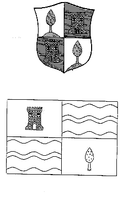 Bandera y escudo monezipal de Mequinenza