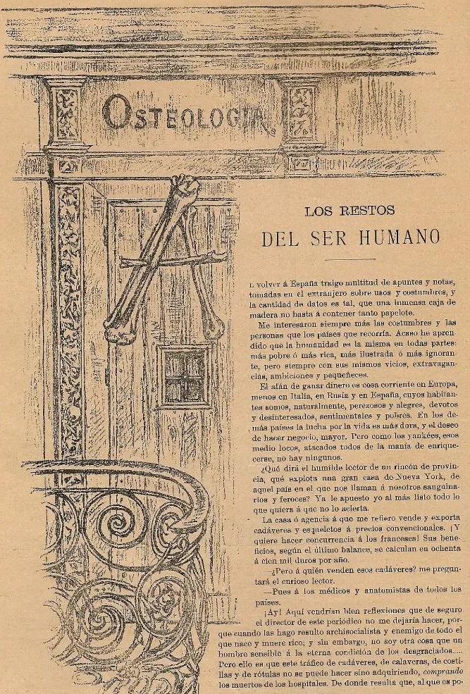20 de febrero de 1897. Blanco y Negro. Los restos del ser humano