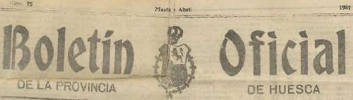 Cabecera Boletín Oficial de Huesca histórico 1931
