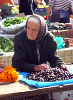 Mujer en el mercado de Zagreb