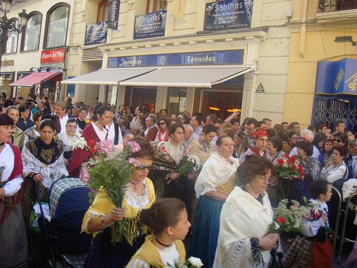 Fiesta del Pilar de 2009 en Zaragoza. Ofrenda de flores el 12 de octubre de 2009. 49