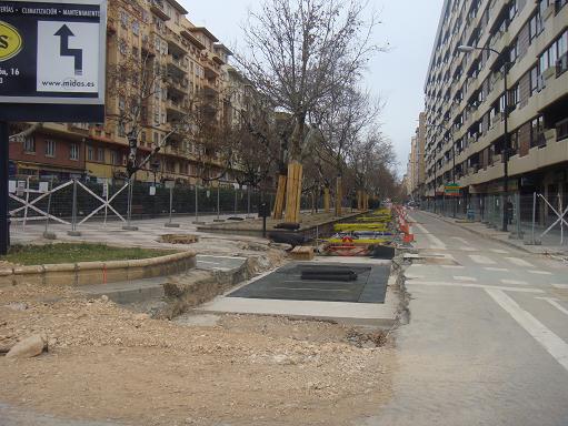 Obras del tranvía en Zaragoza el 31 de enero de 2010. 08