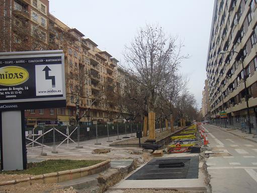 Obras del tranvía en Zaragoza el 31 de enero de 2010. 09