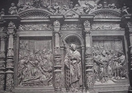 Ilustración del trascoro del Pilar en Zaragoza en 1878.