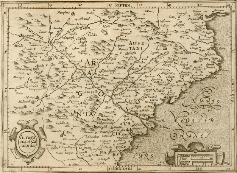 Map of Aragon in 1609.