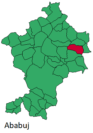 Mapa del municipio Ababuj dentro de la Comarca Comunidad de Teruel