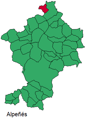 Mapa del municipio Alpeñes dentro de la Comarca Comunidad de Teruel