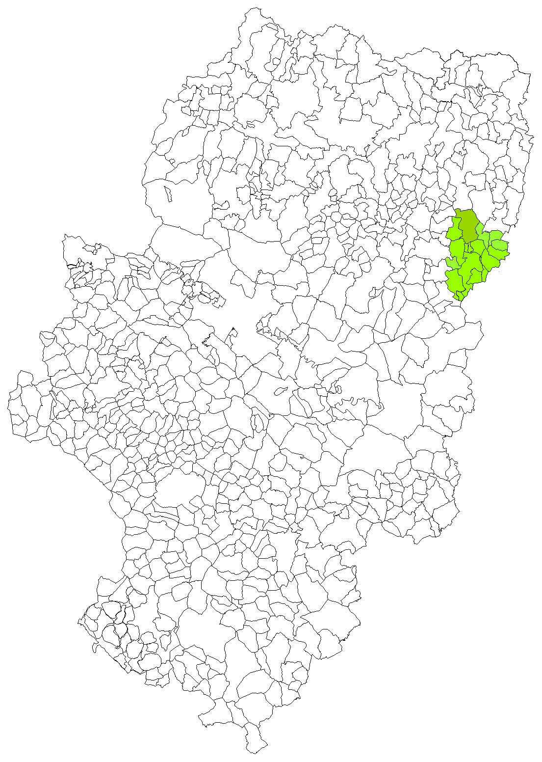 Extensión del municipio de Peralta de Calasanz dentro de la Comunidad Autónoma de Aragón