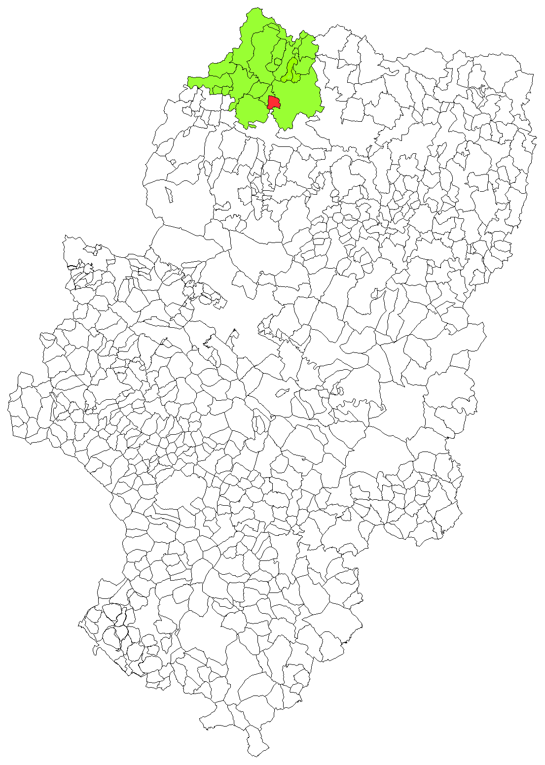 Extensión del Municipio de Santa Cruz De La Seros dentro de la Comunidad Autónoma de Aragón