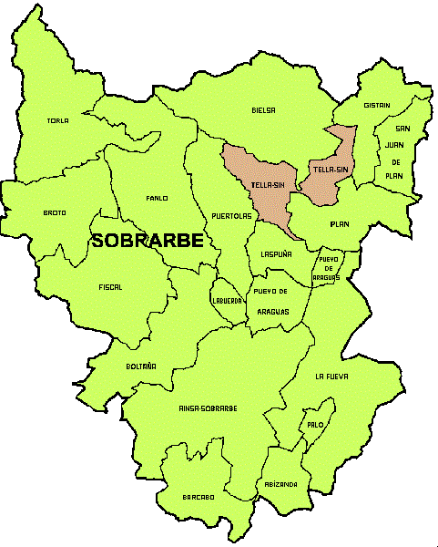 municipio Tella-Sin en Comarca Sobrarbe