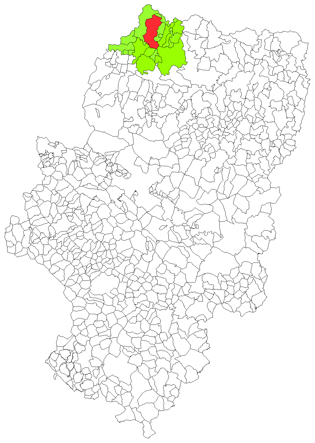 Extensión del Municipio de Valle De Hecho dentro de la Comunidad Autónoma de Aragón