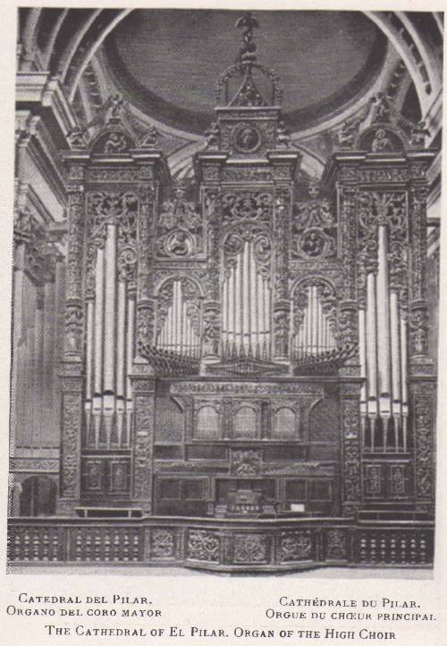 Zaragoza I. El arte en España 1938. Catedral del Pilar. Organo del coro mayor.
