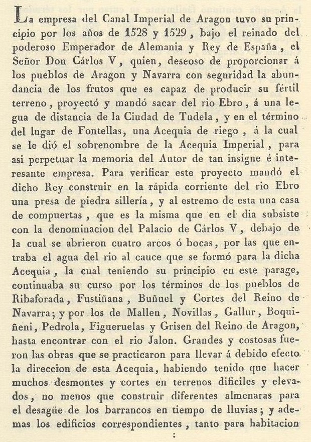 Canal Imperial de Aragón. Memoria histórica. Noticia sobre las utilidades que produce, y explicación de que contiene Página 3. Canal Imperial de Aragón. Memoria histórica. Noticia sobre las utilidades que produce, y explicación de que contiene
