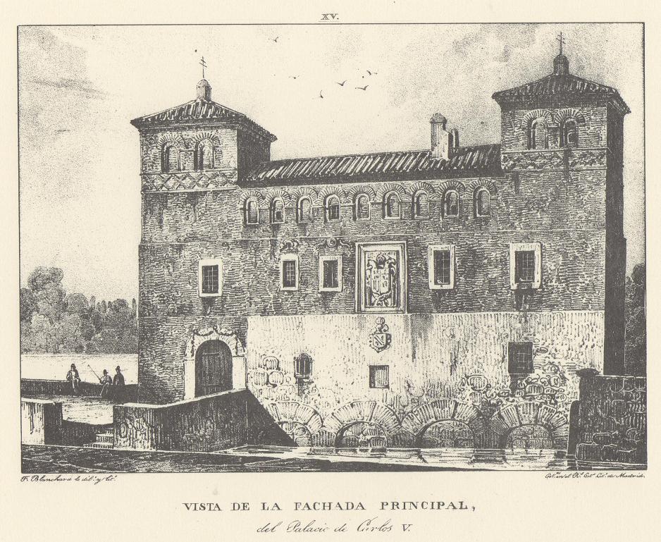 Canal Imperial de Aragón. Vista de la fachada principal. Memoria histórica. Noticia sobre las utilidades que produce, y explicación de que contiene Lámina XV. Canal Imperial de Aragón. Vista de la fachada principal. Memoria histórica.