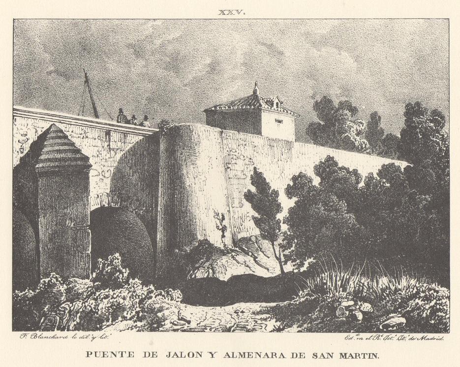 Canal Imperial de Aragón. Puente de Jalón y almenara de San Martín. Memoria histórica. Noticia sobre las utilidades que produce, y explicación de que contiene Lámina XXV. Canal Imperial de Aragón. Puente de Jalón y almenara de San Martín. Memoria histórica.