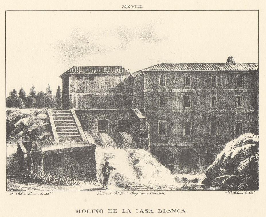 Canal Imperial de Aragón. Molino de la Casa Blanca. Memoria histórica. Noticia sobre las utilidades que produce, y explicación de que contiene Lámina XXVIII. Canal Imperial de Aragón. Molino de la Casa Blanca. Memoria histórica.