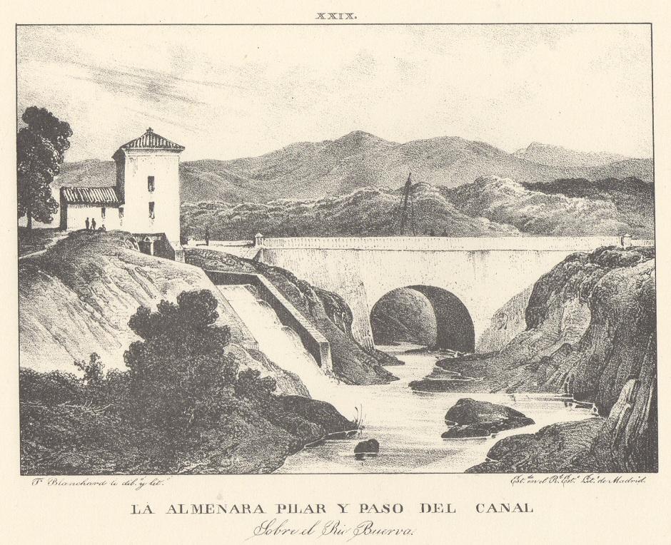 Canal Imperial de Aragón. La almenara Pilar y paso del Canal. Memoria histórica. Noticia sobre las utilidades que produce, y explicación de que contiene Lámina XXIX. Canal Imperial de Aragón. La almenara Pilar y paso del Canal. Memoria histórica.