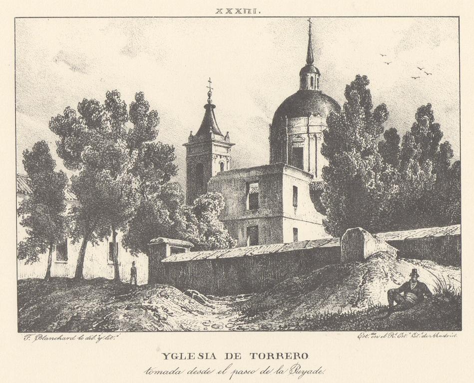 Lámina XXXIII. Canal Imperial de Aragón. Yglesia de Torrero, tomada desde el paseo de la Puyade. Memoria histórica.