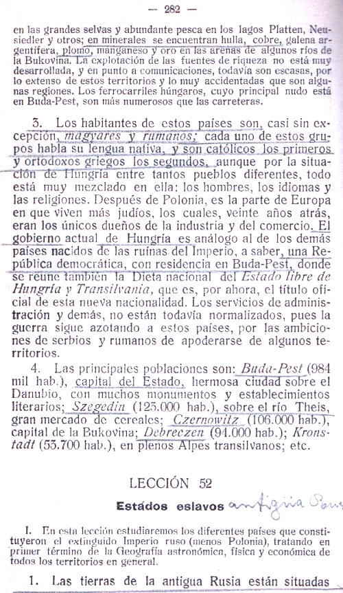 Geografía General y de Europa. Blas Valero y Castell. Página 282.