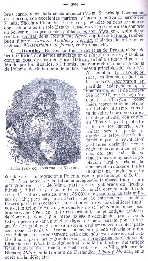 Geografía General y de Europa. Blas Valero y Castell. Página 288.
