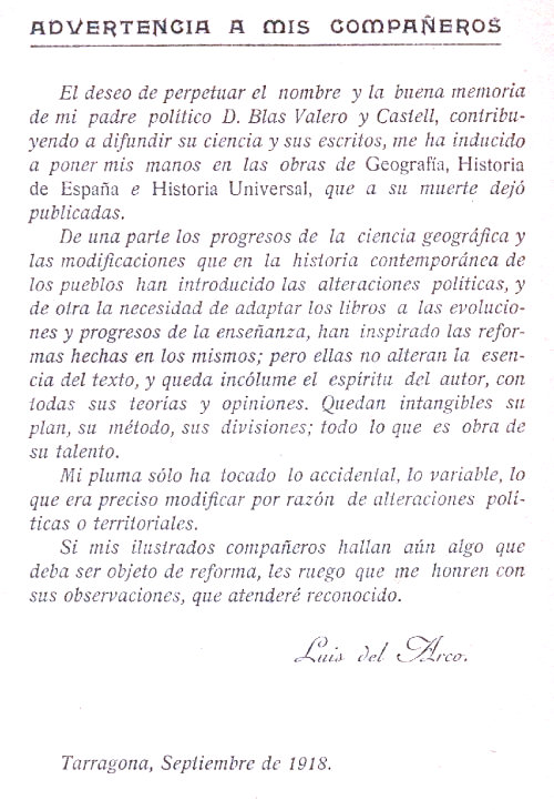 Geografía General y de Europa. Blas Valero y Castell. Página 5.