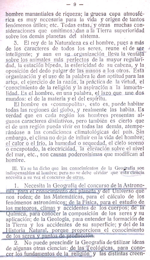 Geografía General y de Europa. Blas Valero y Castell. Página 9.