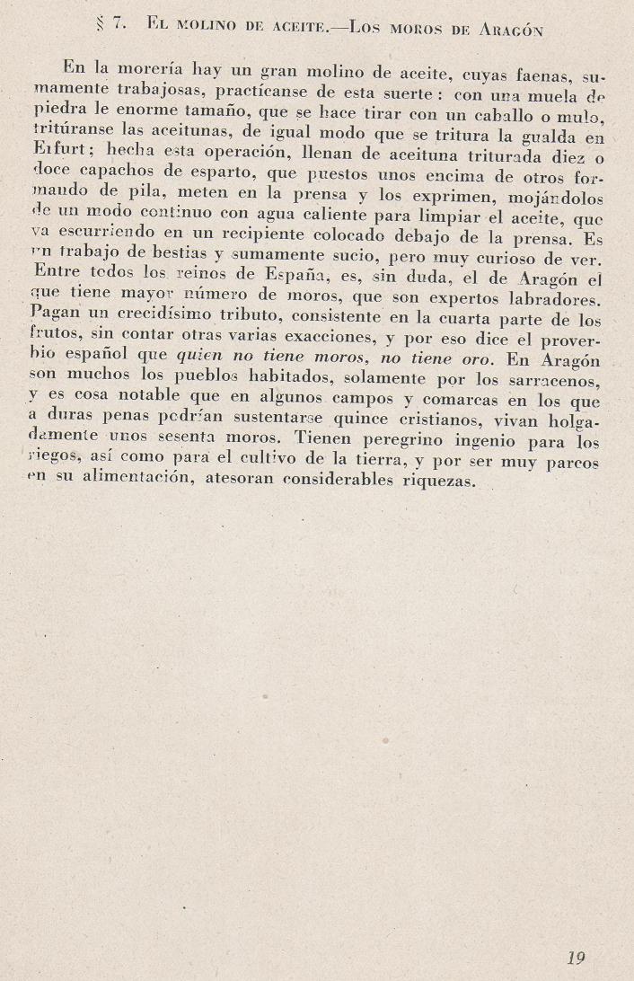 Página 19. La visita de Jerónimo Münzer a Zaragoza en el año 1495. Publicaciones de -La Cadiera XV-. Librería General Zaragoza 1949.