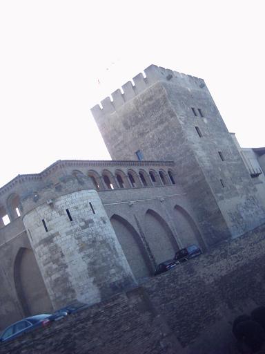 La Aljaferia de Zaragoza en 2005 vista desde el Parque de la Almozara.