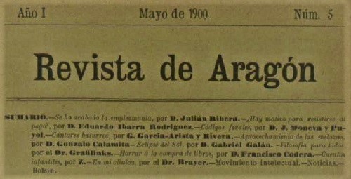 Revista de Aragón. Zaragoza. número 5. Mayo 1900